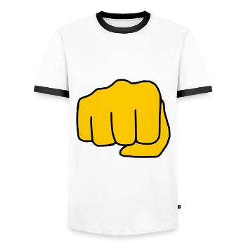 Emoji Fist Sketch Couleur - T-shirt contrasté Homme - blanc/noir - Devant - AI Model Female 172 light (172cm) & AI Model Male 178 dark (178cm)