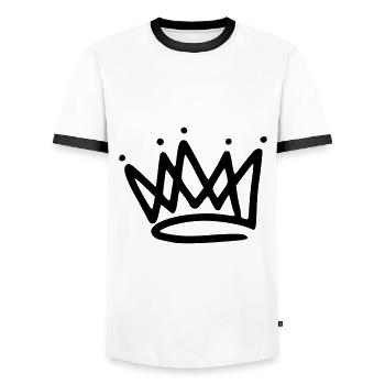 Emoji couronne couronnes croquis noir - T-shirt contrasté Homme - blanc/noir - Devant - AI Model Female 172 light (172cm) & AI Model Male 178 dark (178cm)