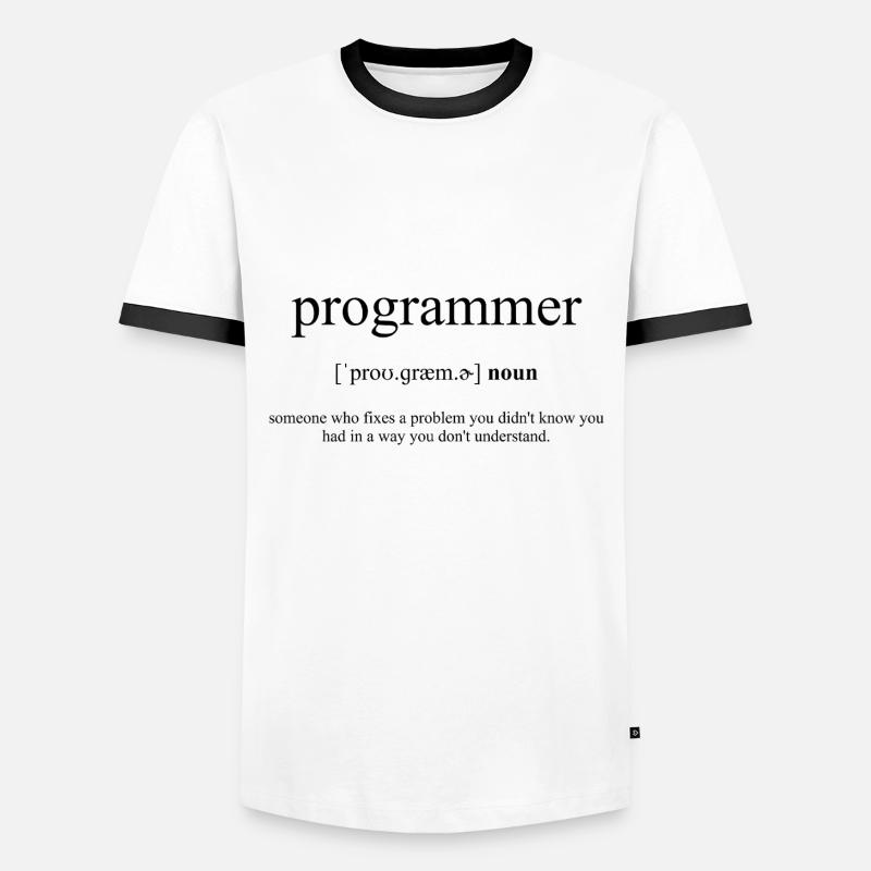 Programmer (Programmierer) Definition Dictionary - Männer Kontrast-T-Shirt - Weiß/Schwarz