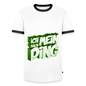 Ich mach mein Ding | Motivation Geschenkidee - Männer Kontrast-T-Shirt - Weiß/Schwarz - Vorne - AI Model Female 172 light (172cm) & AI Model Male 178 dark (178cm)