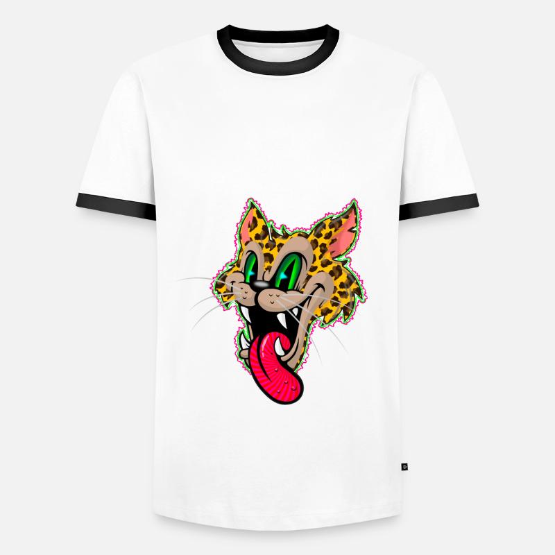 Leopard Comic - Men's Ringer Shirt - white/black