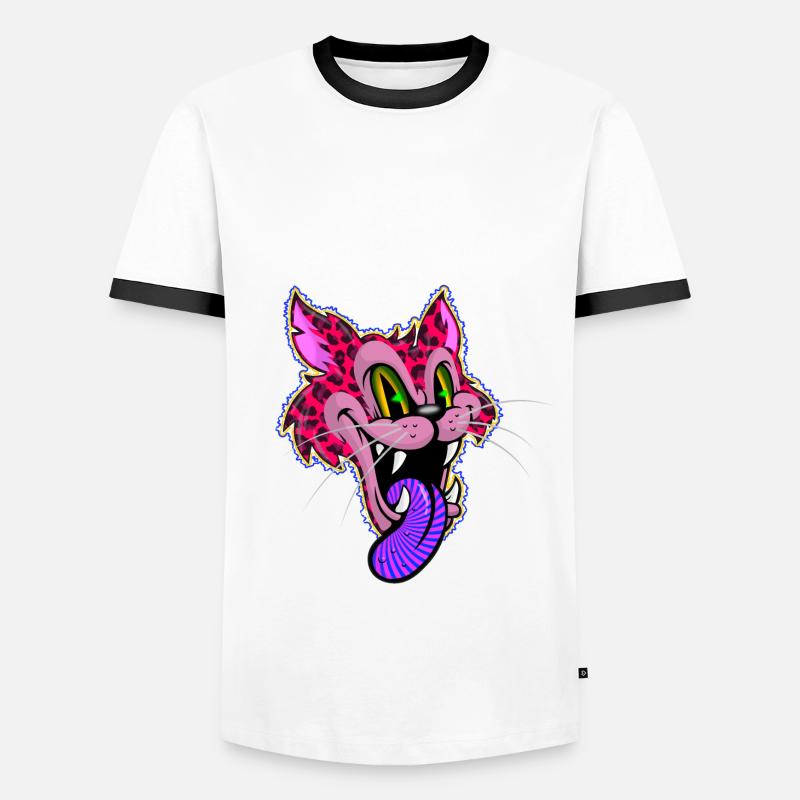 Leopard Comic Psychedelic - Men's Ringer Shirt - white/black