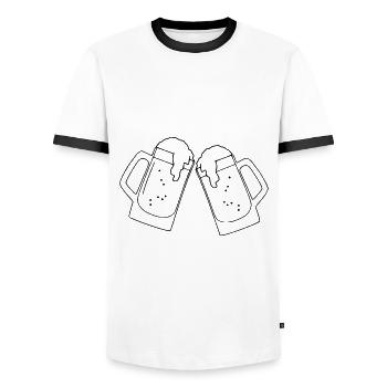 Beer Drawing Party Celebrate Black - Men's Ringer Shirt - white/black - Front - AI Model Female 172 light (172cm) & AI Model Male 178 dark (178cm)