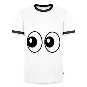 Emoji Eyes Sketch Black - Men's Ringer Shirt - white/black - Front - AI Model Female 172 light (172cm) & AI Model Male 178 dark (178cm)