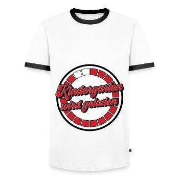 Farben änderbar | Kindergarten wird geladen - Männer Kontrast-T-Shirt - Weiß/Schwarz - Vorne - AI Model Female 172 light (172cm) & AI Model Male 178 dark (178cm)