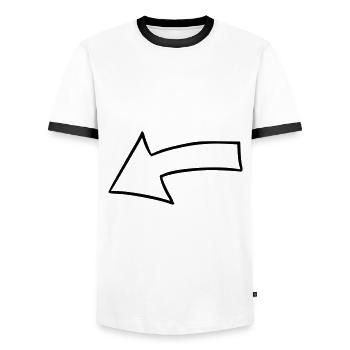 Arrow drawing sketch black - Men's Ringer Shirt - white/black - Front - AI Model Female 172 light (172cm) & AI Model Male 178 dark (178cm)