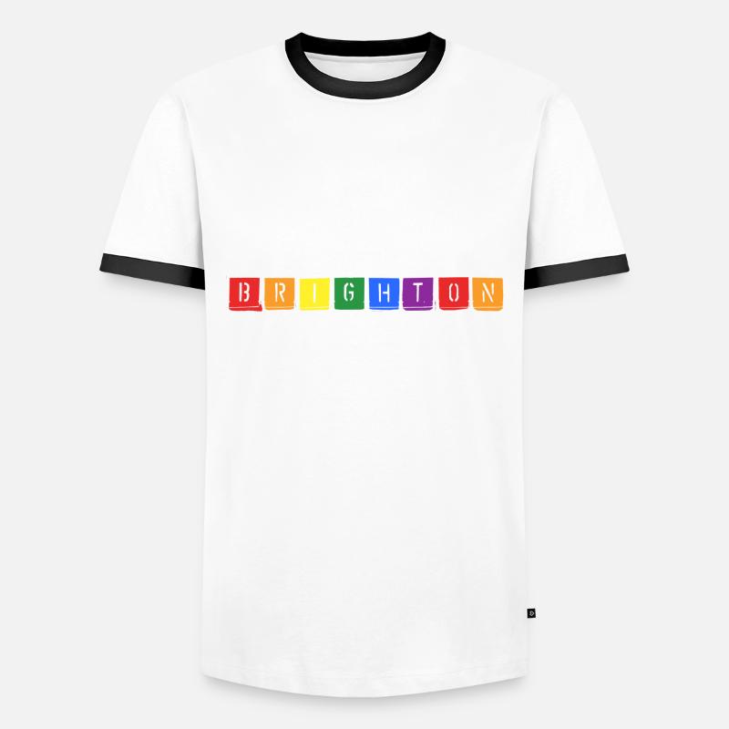 Rainbow Brighton! - Männer Kontrast-T-Shirt - Weiß/Schwarz
