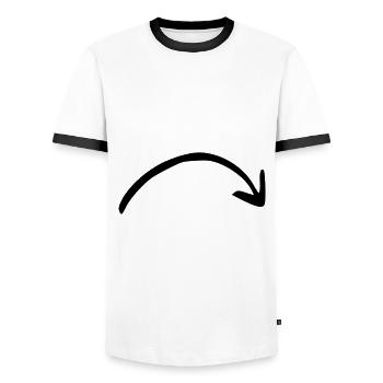 Arrow drawing sketch black - Men's Ringer Shirt - white/black - Front - AI Model Female 172 light (172cm) & AI Model Male 178 dark (178cm)