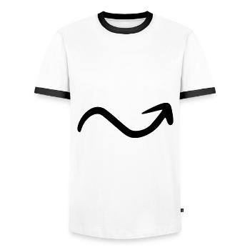 Arrow drawing sketch black - Men's Ringer Shirt - white/black - Front - AI Model Female 172 light (172cm) & AI Model Male 178 dark (178cm)