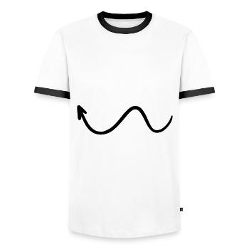 Arrow drawing sketch black - Men's Ringer Shirt - white/black - Front - AI Model Female 172 light (172cm) & AI Model Male 178 dark (178cm)