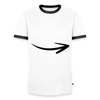 Arrow drawing sketch black - Men's Ringer Shirt - white/black - Front - AI Model Female 172 light (172cm) & AI Model Male 178 dark (178cm)