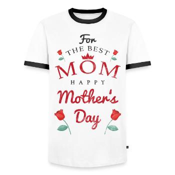 For The Best Mother Happy Mothers Day Mother's Day - Men's Ringer Shirt - white/black - Front - AI Model Female 172 light (172cm) & AI Model Male 178 dark (178cm)