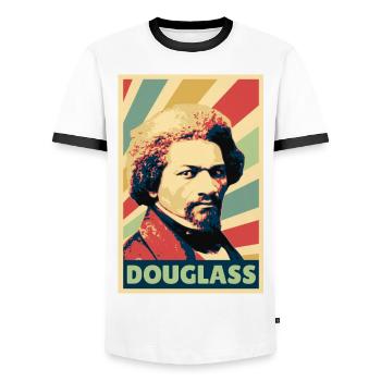 Frederick Douglass Vintage Colors - T-shirt contrasté Homme - blanc/noir - Devant - AI Model Female 172 light (172cm) & AI Model Male 178 dark (178cm)
