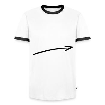 Arrow drawing sketch black - Men's Ringer Shirt - white/black - Front - AI Model Female 172 light (172cm) & AI Model Male 178 dark (178cm)