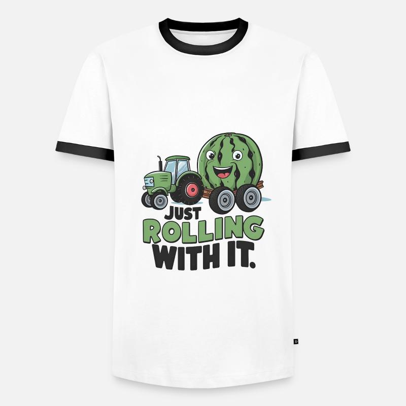 Just Rolling With It - Männer Kontrast-T-Shirt - Weiß/Schwarz