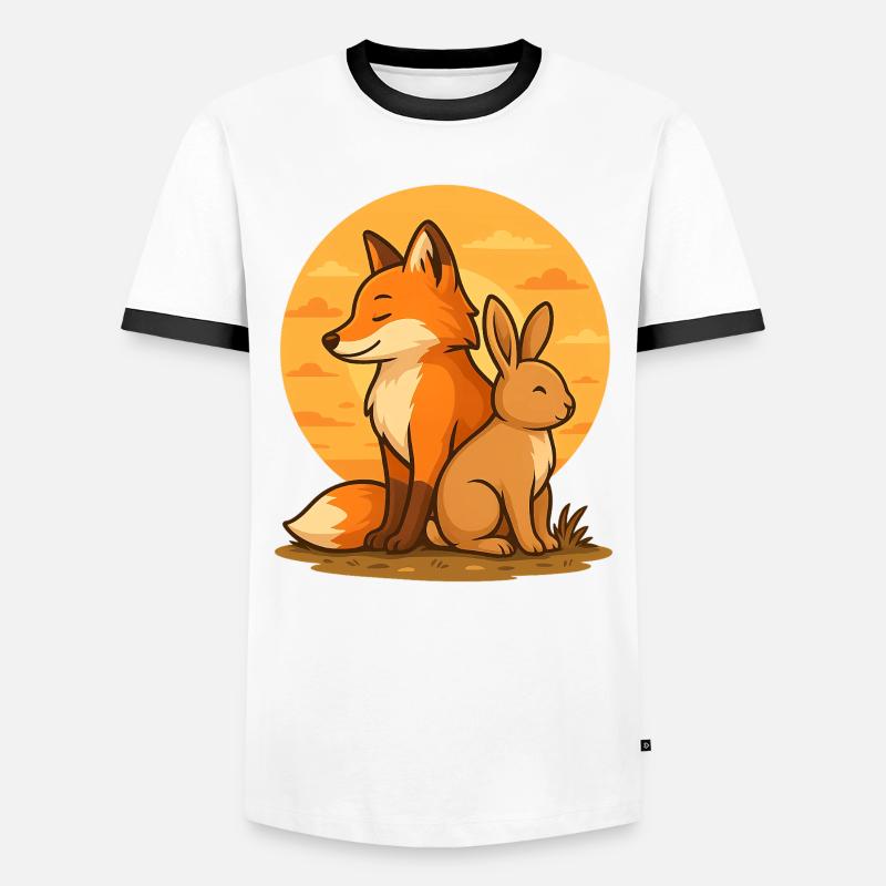 Fox and Rabbit - Men's Ringer Shirt - white/black