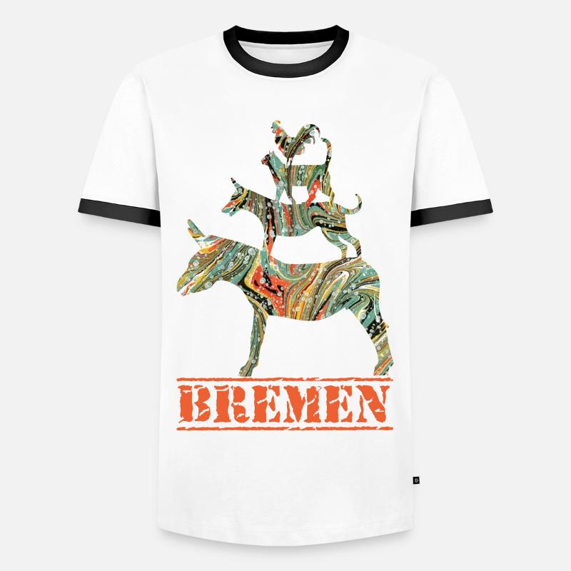 bremen e 200 - Männer Kontrast-T-Shirt - Weiß/Schwarz
