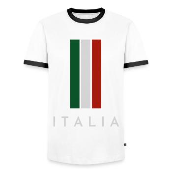 Italian flag, Italian pride - Men's Ringer Shirt - white/black - Front - AI Model Female 172 light (172cm) & AI Model Male 178 dark (178cm)