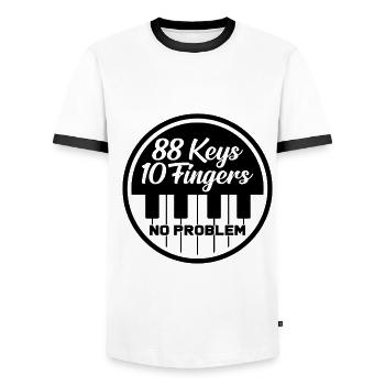 Piano - Männer Kontrast-T-Shirt - Weiß/Schwarz - Vorne - AI Model Female 172 light (172cm) & AI Model Male 178 dark (178cm)