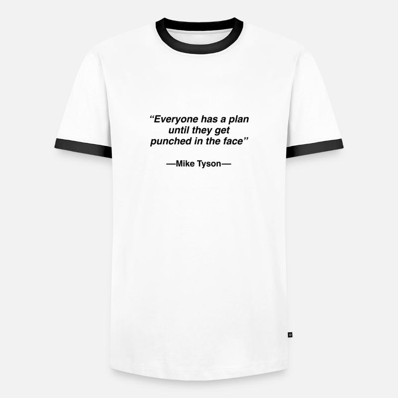 Plan - Männer Kontrast-T-Shirt - Weiß/Schwarz