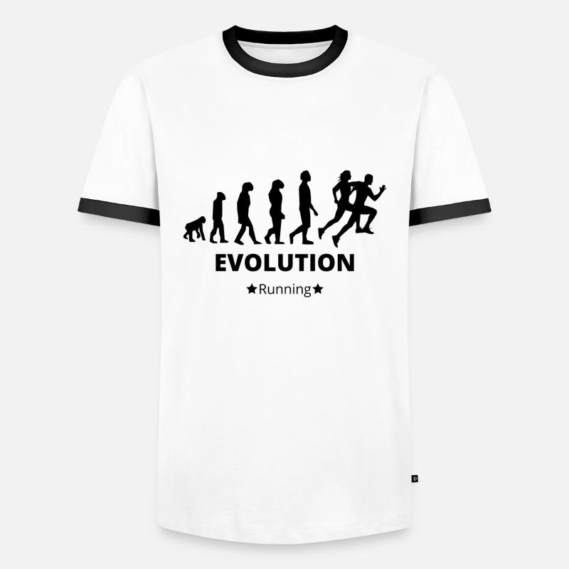 Evolution läuft - Männer Kontrast-T-Shirt - Weiß/Schwarz