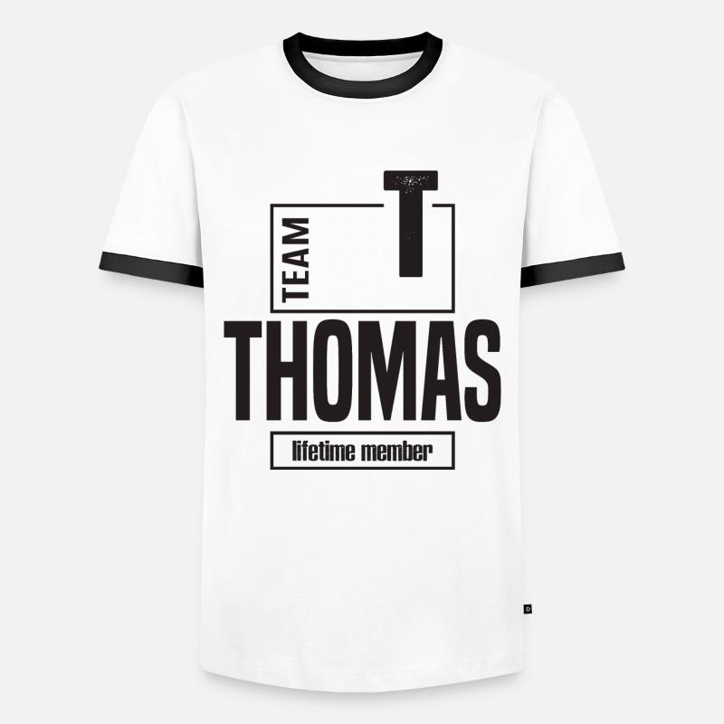 Thomas - Men's Ringer Shirt - white/black