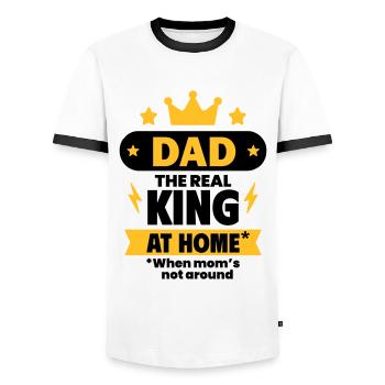 Papa, der wahre König zu Hause - Männer Kontrast-T-Shirt - Weiß/Schwarz - Vorne - AI Model Female 172 light (172cm) & AI Model Male 178 dark (178cm)