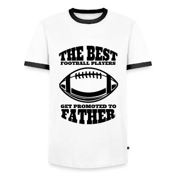 Football Coach Dad Footballer Father Gift Grandpa - Men's Ringer Shirt - white/black - Front - AI Model Female 172 light (172cm) & AI Model Male 178 dark (178cm)