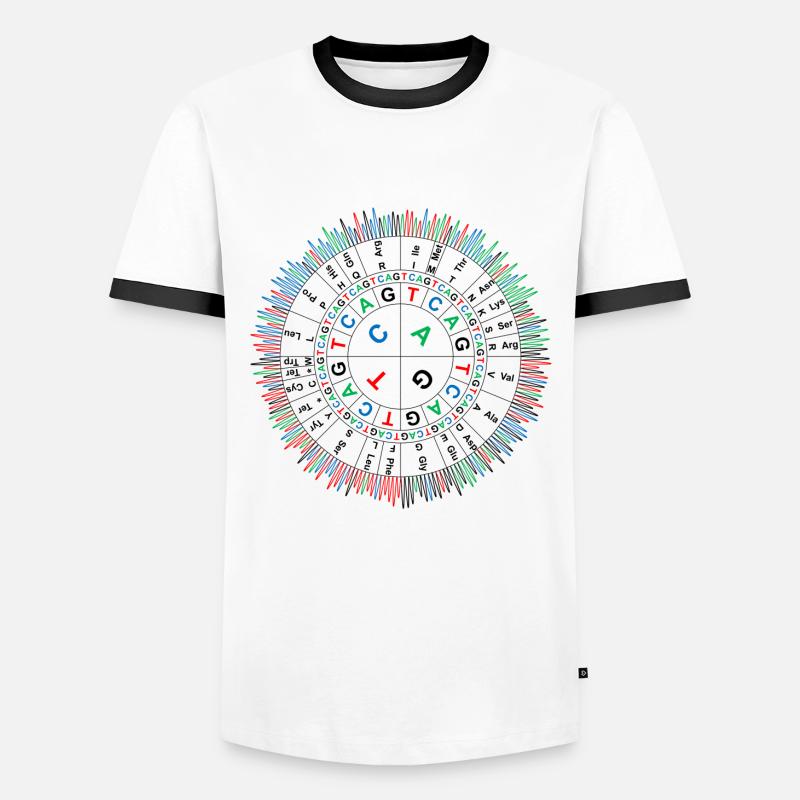 Sanger Codon Circle - Men's Ringer Shirt - white/black