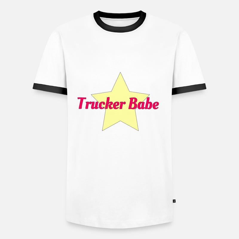 Trucker babe - Men's Ringer Shirt - white/black