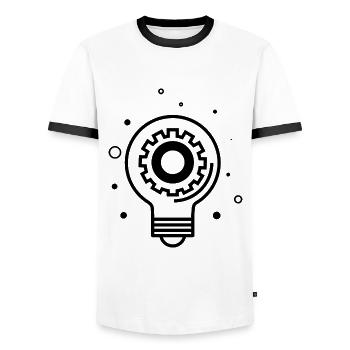 Ampoule - Lampe d’ampoule Lumière - T-shirt contrasté Homme - blanc/noir - Devant - AI Model Female 172 light (172cm) & AI Model Male 178 dark (178cm)