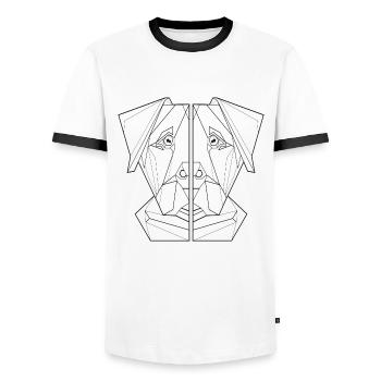 hunde shirt geschenk hundeliebhaber freund - Männer Kontrast-T-Shirt - Weiß/Schwarz - Vorne - AI Model Female 172 light (172cm) & AI Model Male 178 dark (178cm)