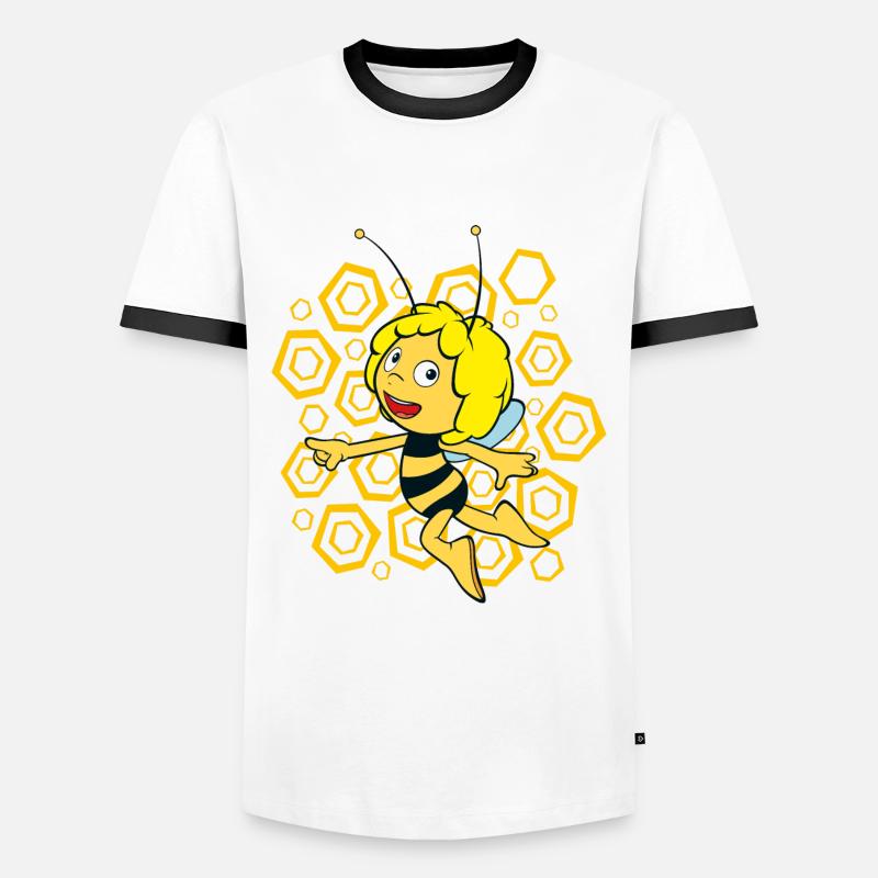Maya The Bee Beehive - Men's Ringer Shirt - white/black