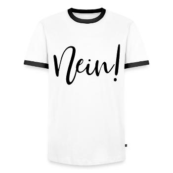 Nein! - Männer Kontrast-T-Shirt - Weiß/Schwarz - Vorne - AI Model Female 172 light (172cm) & AI Model Male 178 dark (178cm)