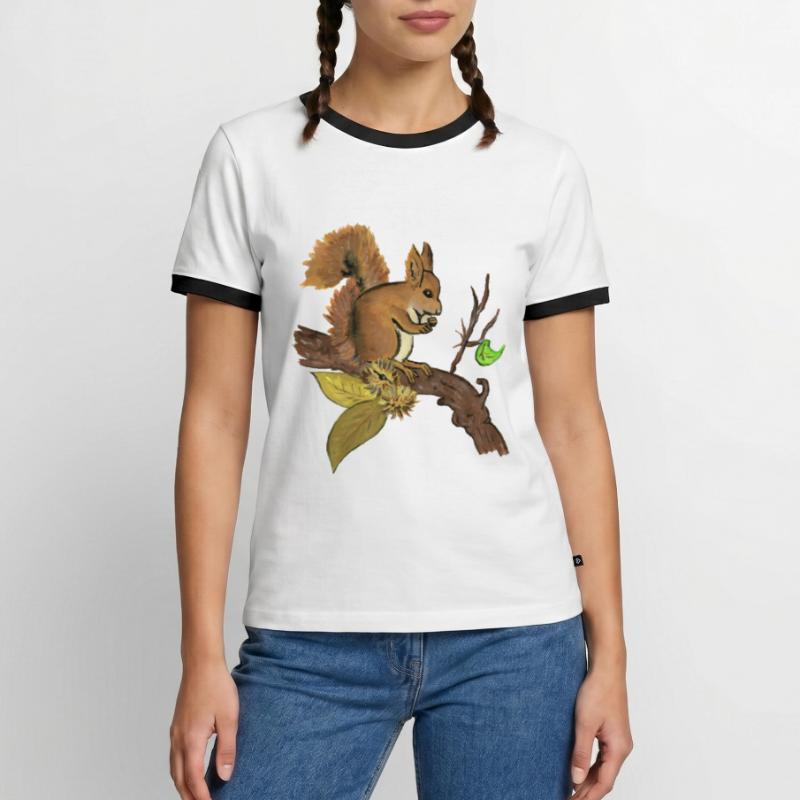 Herbst Eichhörnchen - Herbst Eichhörnchen Eichhörnchen Männer Kontrast-T-Shirt