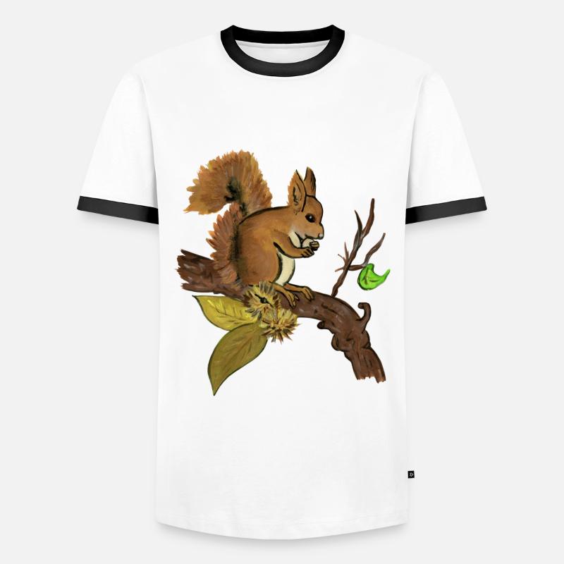 Herbst Eichhörnchen - Herbst Eichhörnchen Eichhörnchen - Männer Kontrast-T-Shirt - Weiß/Schwarz