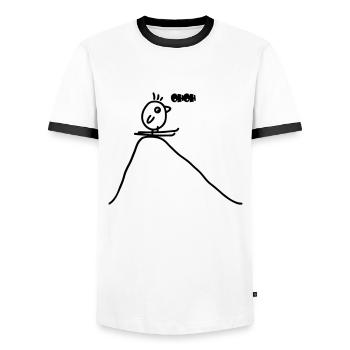 Vogel Skispringen - Männer Kontrast-T-Shirt - Weiß/Schwarz - Vorne - AI Model Female 172 light (172cm) & AI Model Male 178 dark (178cm)
