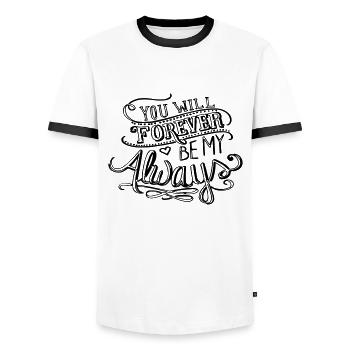 Forever my always - Männer Kontrast-T-Shirt - Weiß/Schwarz - Vorne - AI Model Female 172 light (172cm) & AI Model Male 178 dark (178cm)