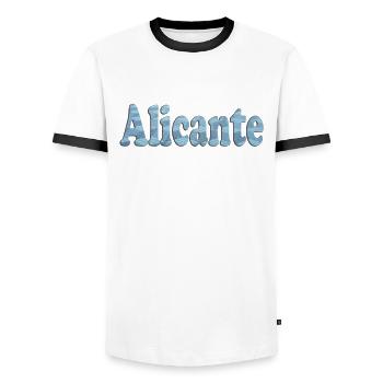 Alicante Costa Blanca Design Vacances - T-shirt contrasté Homme - blanc/noir - Devant - AI Model Female 172 light (172cm) & AI Model Male 178 dark (178cm)