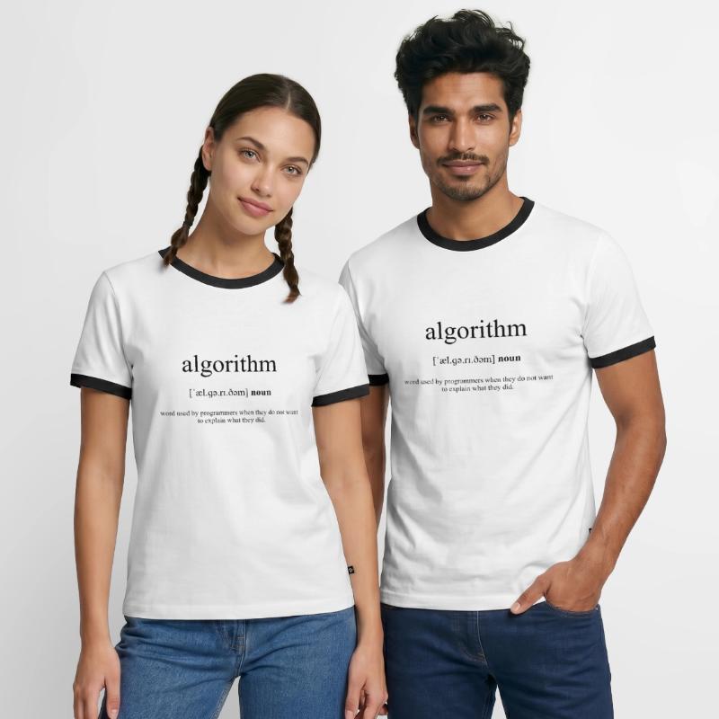Algorithm (Algorithmus) Definition Dictionary Männer Kontrast-T-Shirt