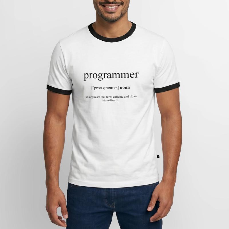 Programmer (Programmierer) Definition Dictionary Männer Kontrast-T-Shirt