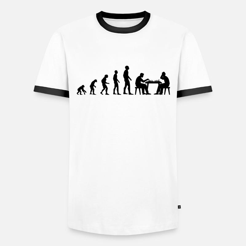 Chess Evolution Development - Men's Ringer Shirt - white/black