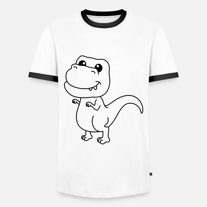 Dinosaur T-Rex Comic - Men's Ringer Shirt - white/black