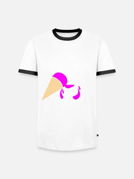 Skull with ice cream - Men's Ringer Shirt -