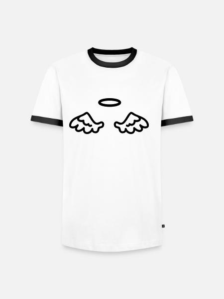 Angel wings - line - Men's Ringer Shirt - white/black
