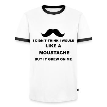 Moustache - Men's Ringer Shirt - white/black - Front - AI Model Female 172 light (172cm) & AI Model Male 178 dark (178cm)