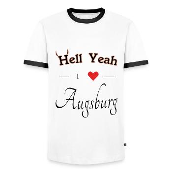 Augsburg - Männer Kontrast-T-Shirt - Weiß/Schwarz - Vorne - AI Model Female 172 light (172cm) & AI Model Male 178 dark (178cm)