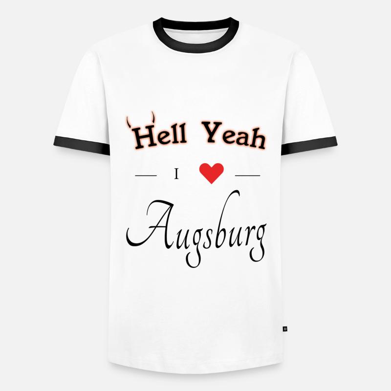Augsburg - Männer Kontrast-T-Shirt - Weiß/Schwarz