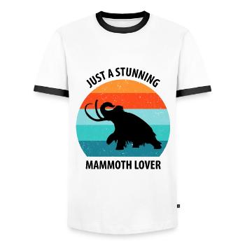 Drôle de mammouth âge de pierre âge glaciaire conception préhistorique - T-shirt contrasté Homme - blanc/noir - Devant - AI Model Female 172 light (172cm) & AI Model Male 178 dark (178cm)
