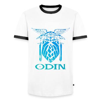 Odin Wikinger Walhalla - Männer Kontrast-T-Shirt - Weiß/Schwarz - Vorne - AI Model Female 172 light (172cm) & AI Model Male 178 dark (178cm)